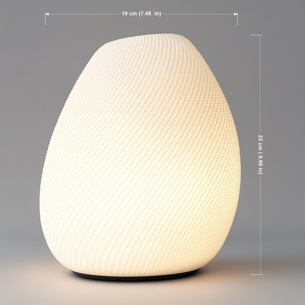 Contemporary decorative lamp illuminating a minimalist interior