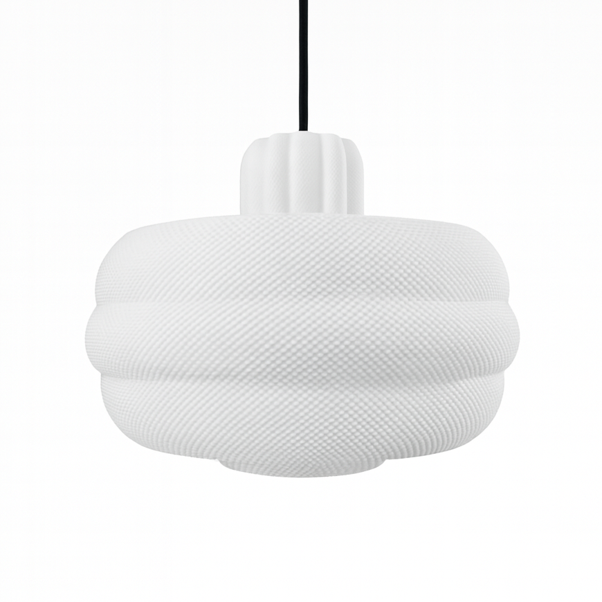 White textured pendant lamp on a white background