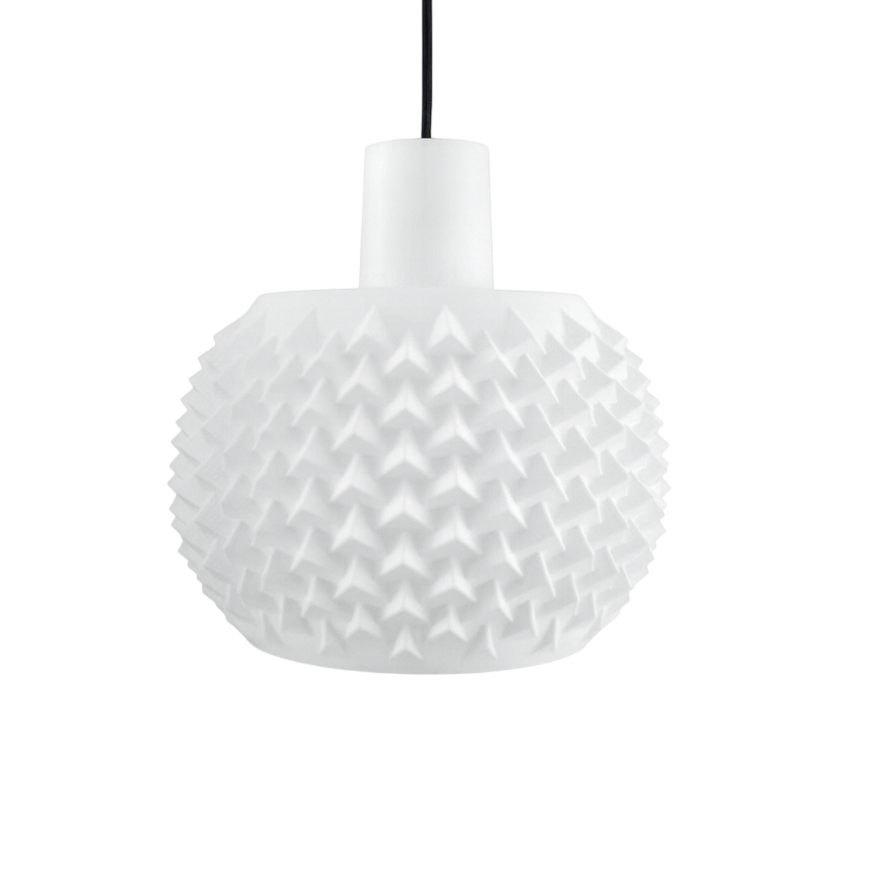 White textured pendant lamp on a white background