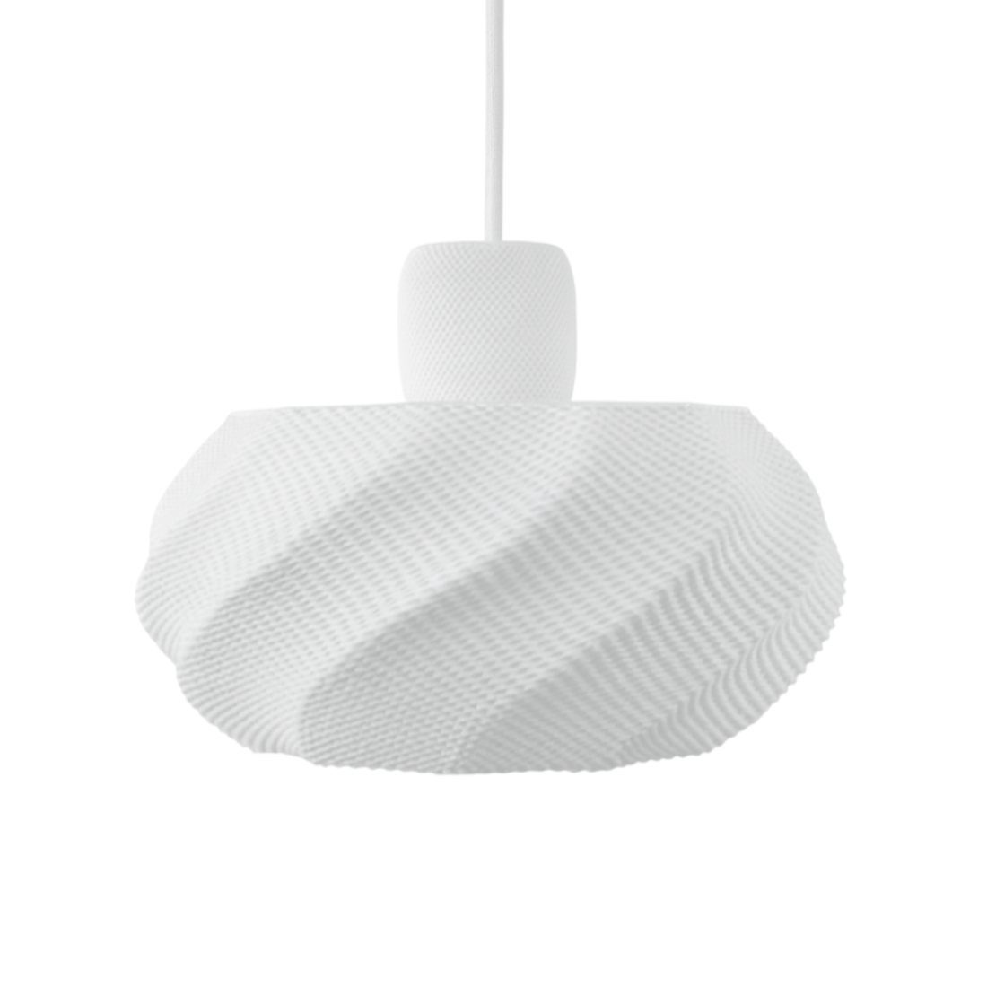 White textured pendant lamp on a white background