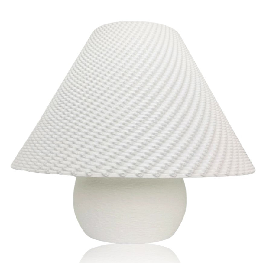 White textured lamp on a white background