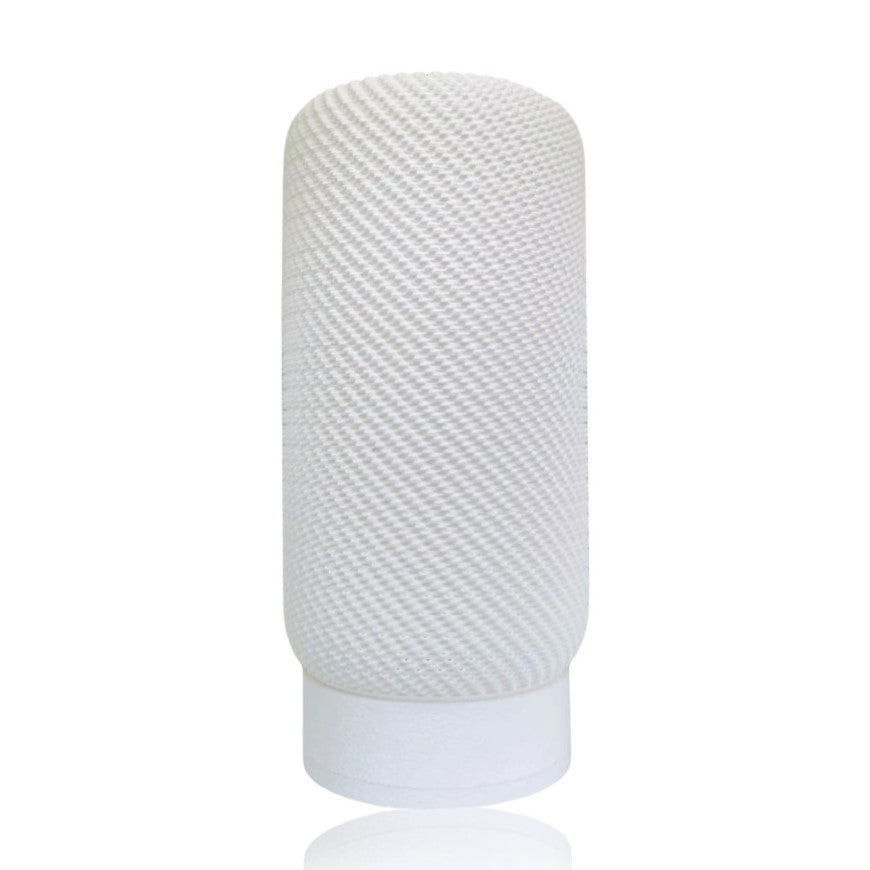 White textured table lamp on a white background
