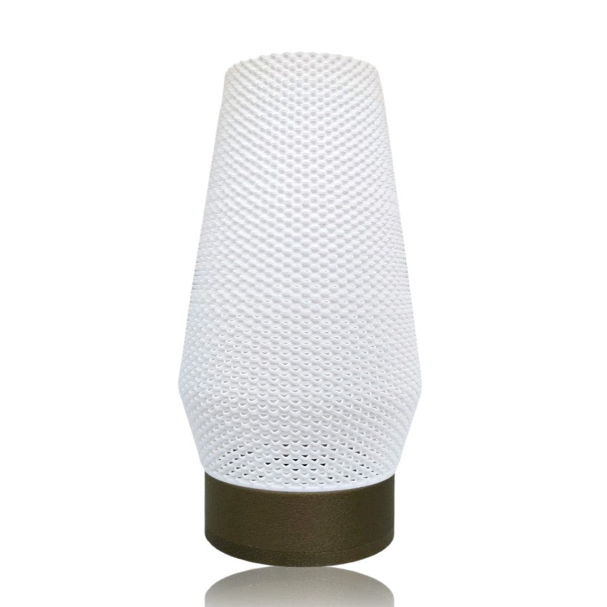 White textured lamp on a white background