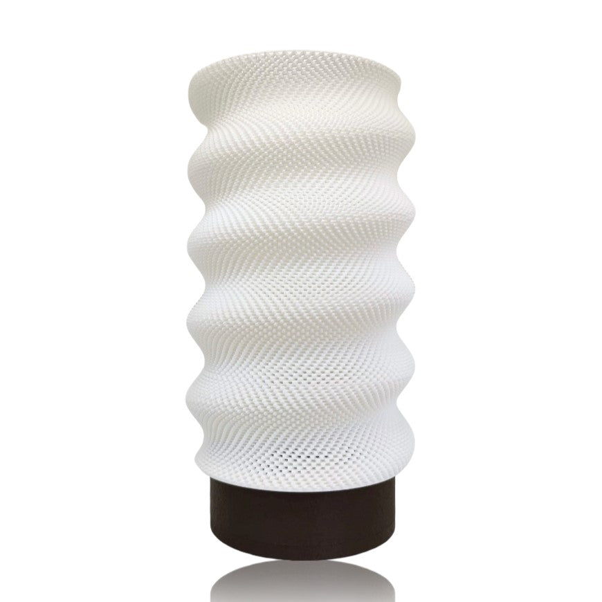 White textured table lamp on a white background