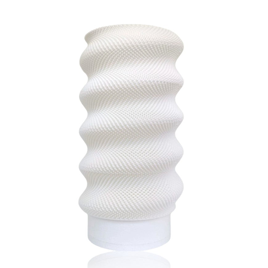 White textured table lamp on a white background