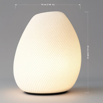 Contemporary decorative lamp illuminating a minimalist interior