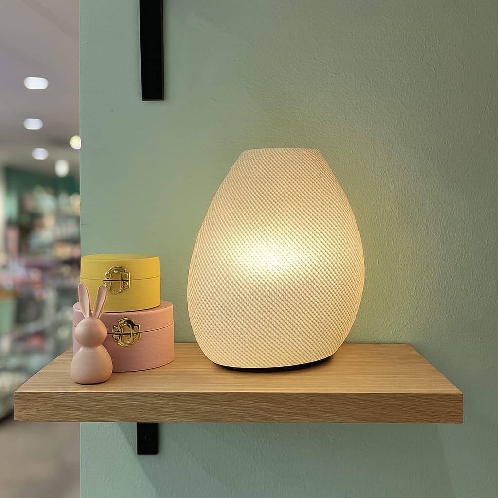 3D printed modern lamp with fluid pattern and elegant silhouette