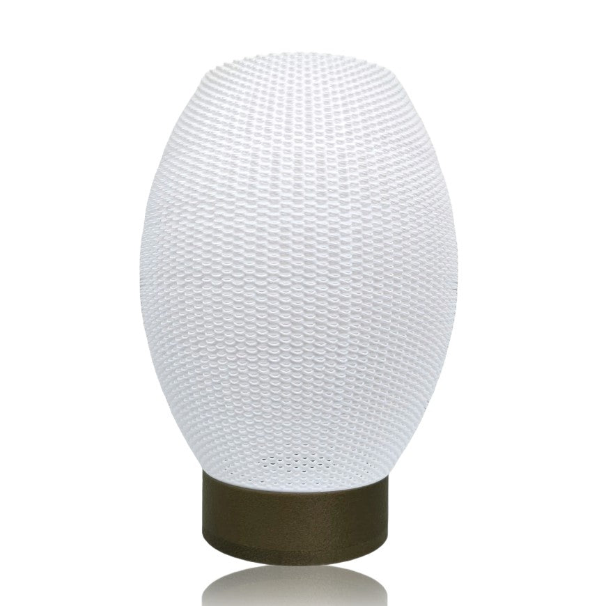 White textured lampshade on a white background