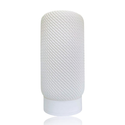 White textured table lamp on a white background