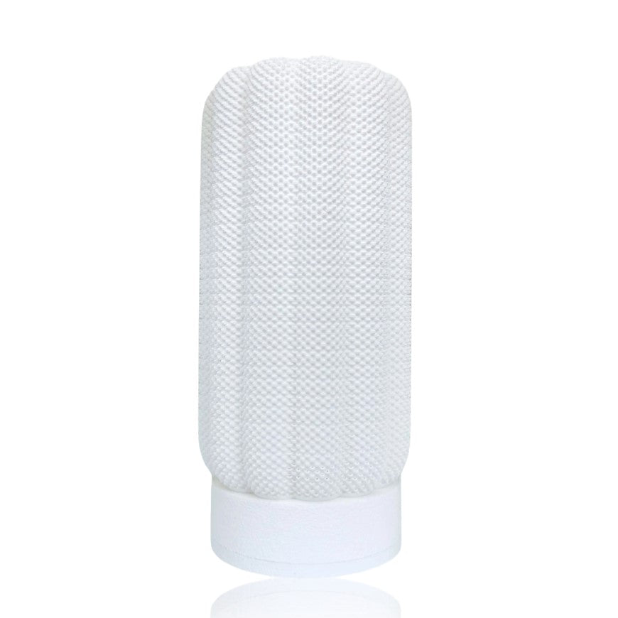 White textured table lamp on a white background
