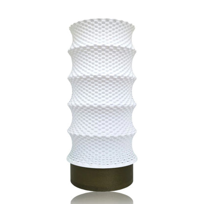 White textured table lamp on a white background