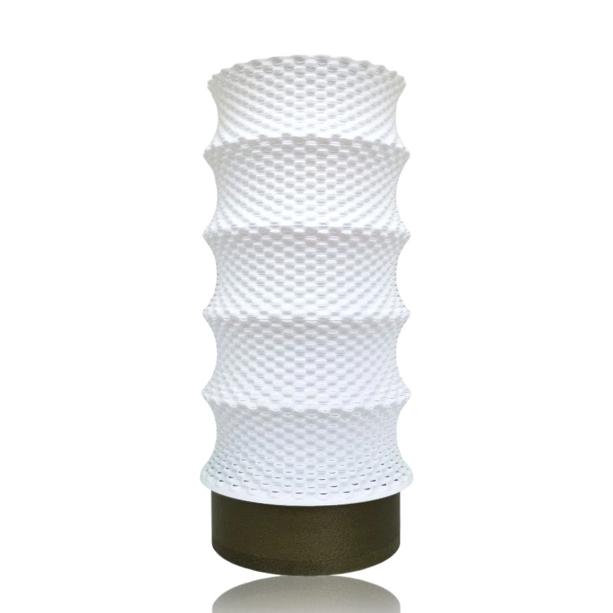 White textured table lamp on a white background