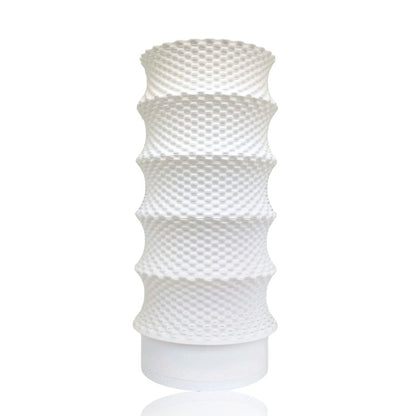 White textured table lamp on a white background
