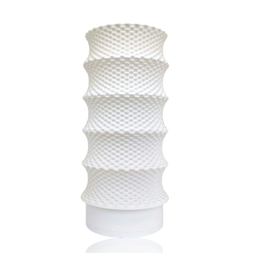 White textured table lamp on a white background