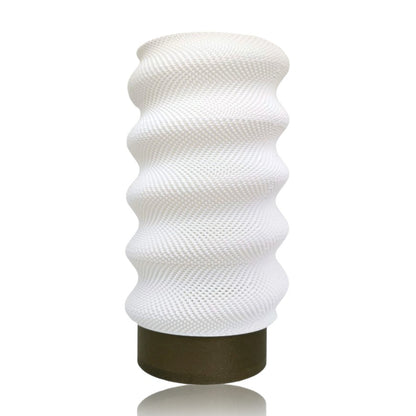 White textured table lamp on a white background