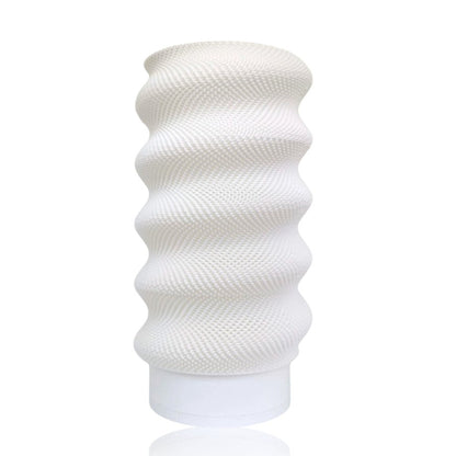 White textured table lamp on a white background
